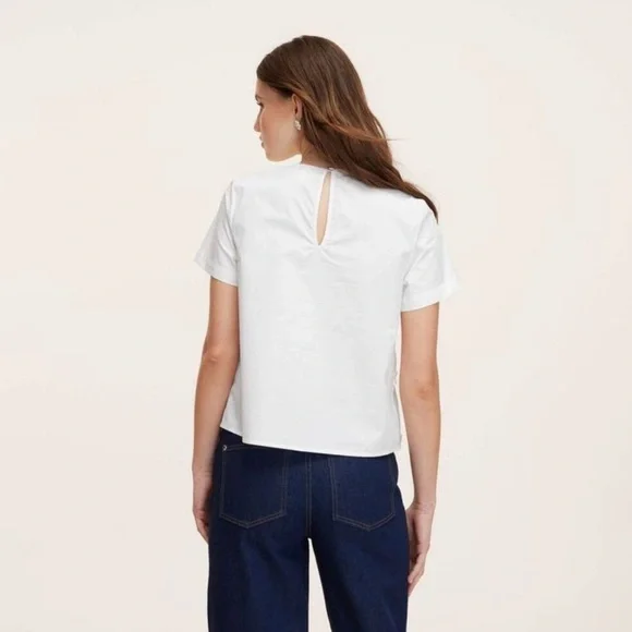 kate spade new york Raised Ribbon Shirt in White Women’s Size XL - Picture 2 of 10